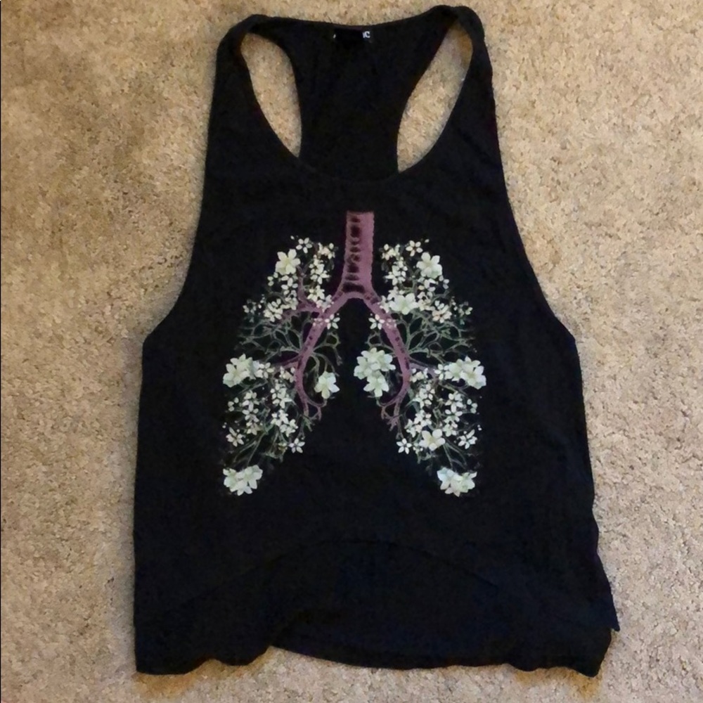 NWOT Flower Lungs Muscle Tee